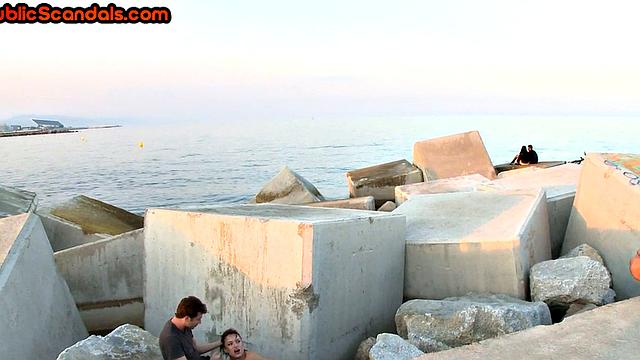 Fem sub public bondage session