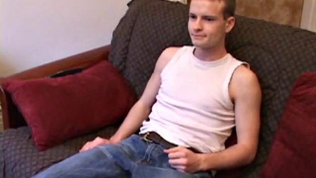 Lex and Roar are sitting on the sofa. Roar starts sucking Lex and then Lex returns the favor. Lex is a hot little twink, slim, slender and with a smooth upper body. He tells us several times that he's straight and curious to try M2M.