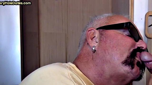 Mature enjoys gloryhole visit