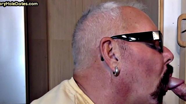 Mature enjoys gloryhole visit