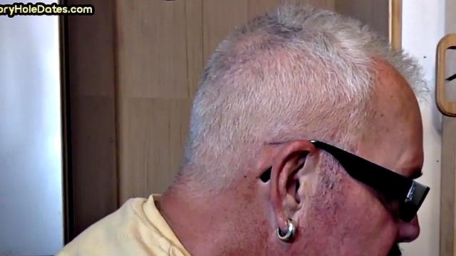 Mature enjoys gloryhole visit