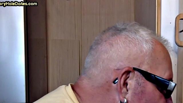 Mature enjoys gloryhole visit