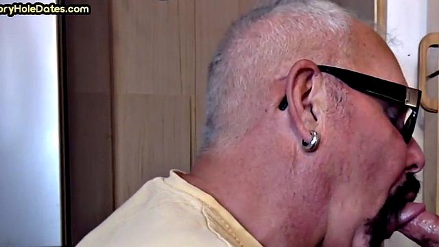 Mature enjoys gloryhole visit