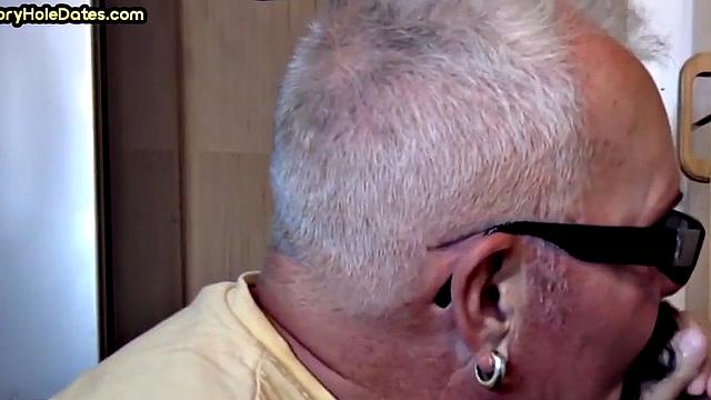 Mature enjoys gloryhole visit