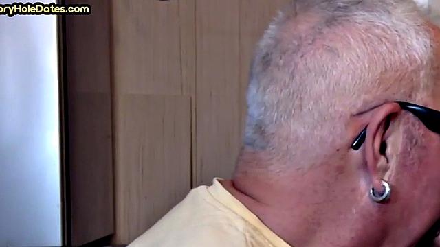 Mature enjoys gloryhole visit