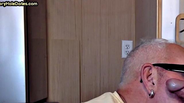 Mature enjoys gloryhole visit