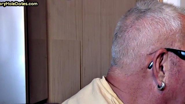 Mature enjoys gloryhole visit