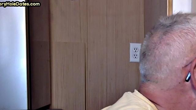 Mature enjoys gloryhole visit