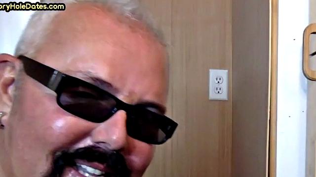 Mature enjoys gloryhole visit