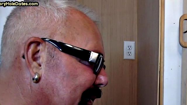 Mature enjoys gloryhole visit