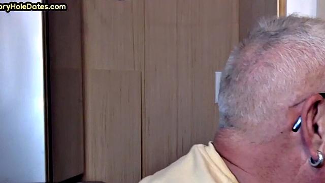 Mature enjoys gloryhole visit