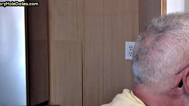 Mature enjoys gloryhole visit