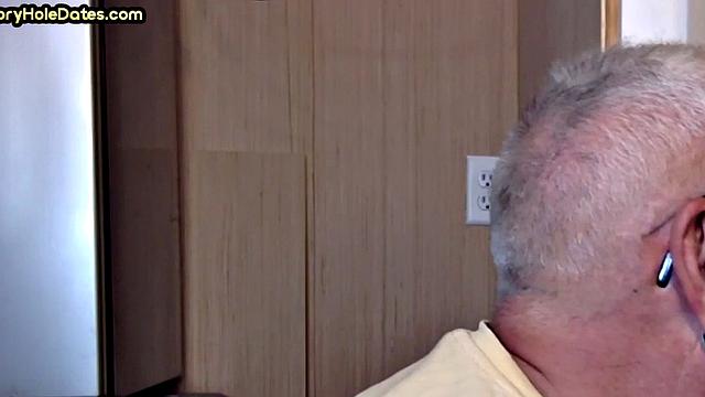 Mature enjoys gloryhole visit