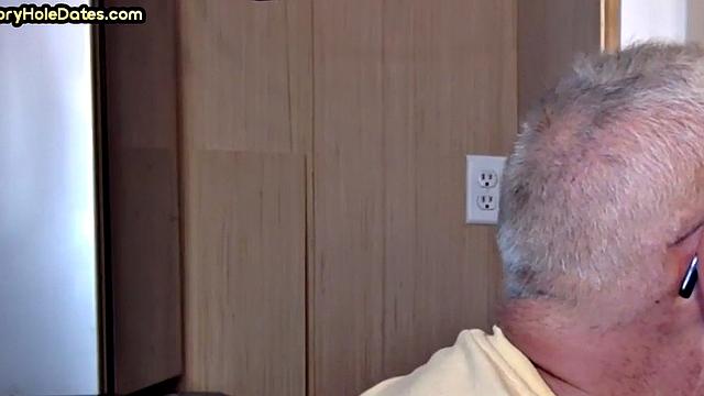 Mature enjoys gloryhole visit