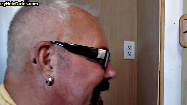 Mature enjoys gloryhole visit