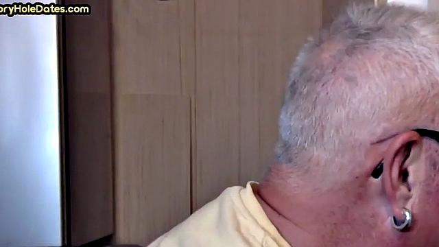 Mature enjoys gloryhole visit