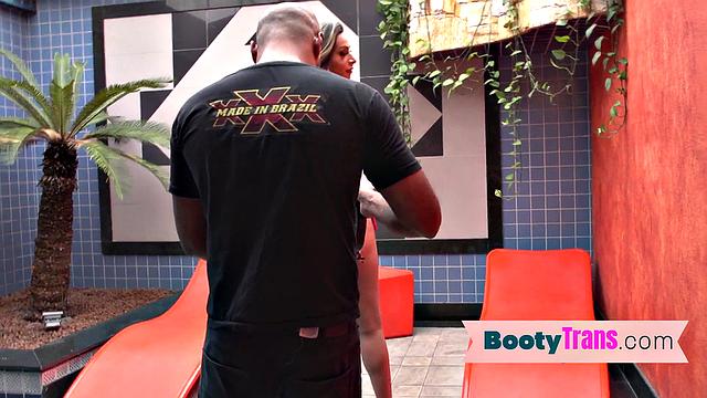 A tattooed latina with a big ass and pierced tits tease in the bedroom