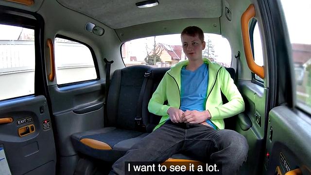 Curvy taxi driver rides in reverse way before doggy sex