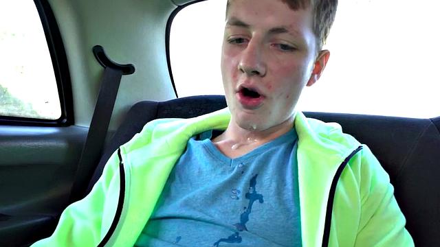 Curvy taxi driver rides in reverse way before doggy sex