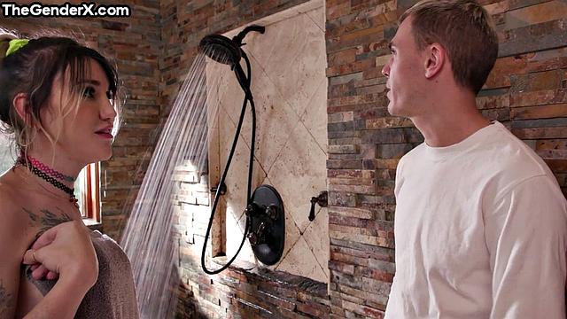 Stunning TS analbanged in 3some