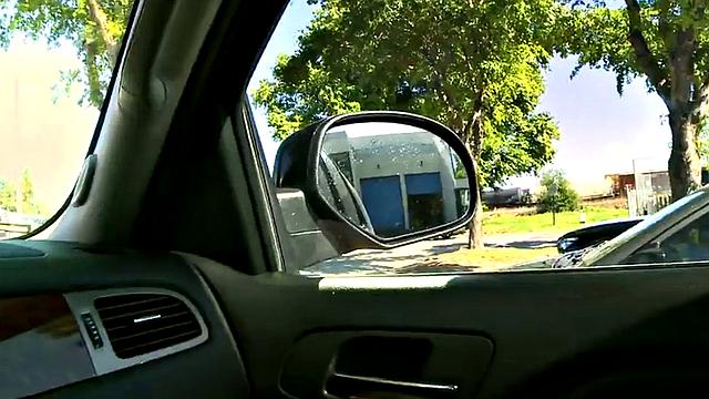 Black amateur fucked on public parking lot outdoor