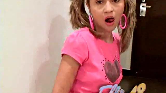 Sexy Teen Ellie is rubbing her pussy