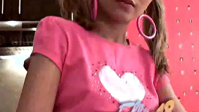 Sexy Teen Ellie is rubbing her pussy