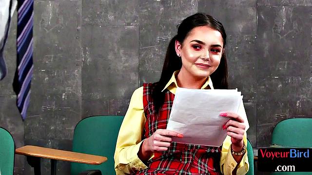 Uniform voyeur giving JOI to professor