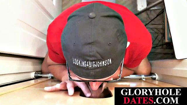 Gloryhole DILF blowing hard in POV action