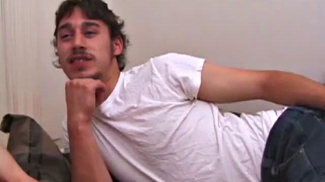 This is Shane's first time with another guy, so he's pretty excited. In fact, he cums all over Ricky's face and shoots well behind his head, after Ricky sucks him off for a few minutes.