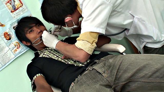 Asia twink fingered and breeded by medic for cum