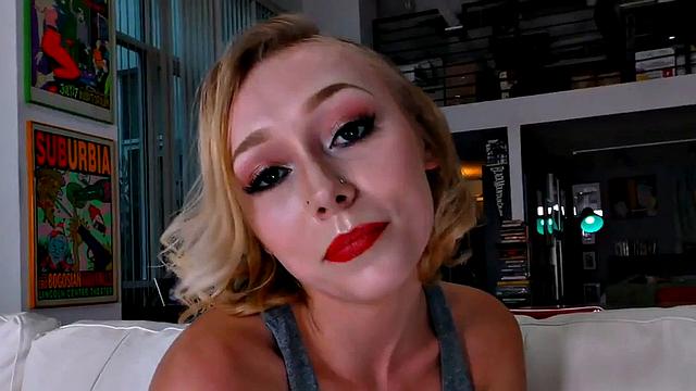 Small boobs HJ GF wanks oiled POV cock while talking dirty