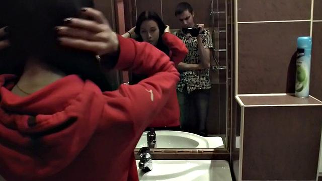 Lovely brunette girl gets boned by partner