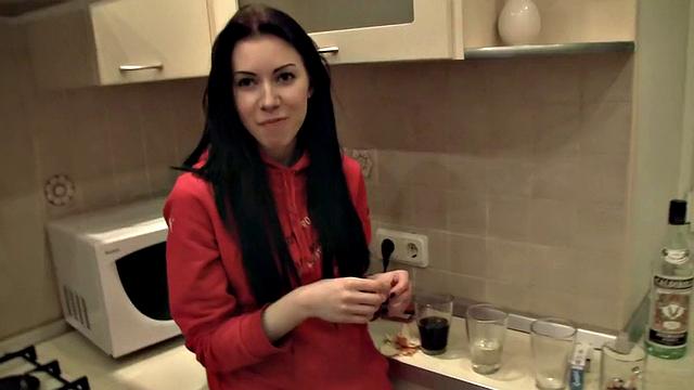 Lovely brunette girl gets boned by partner