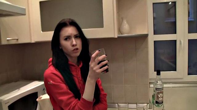 Lovely brunette girl gets boned by partner