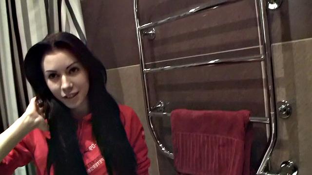 Lovely brunette girl gets boned by partner