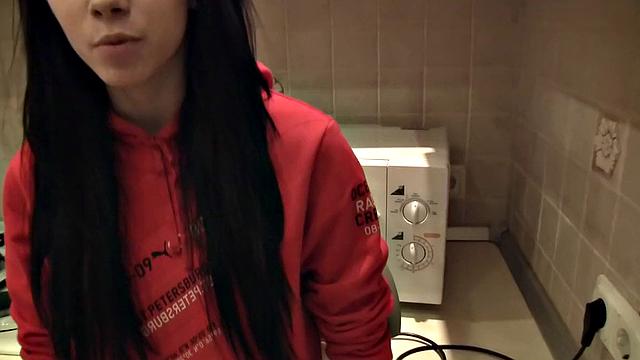 Lovely brunette girl gets boned by partner