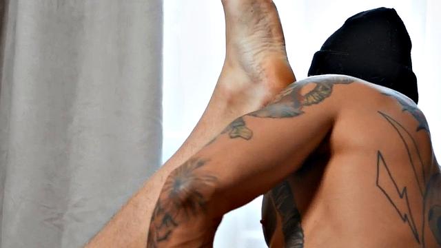 Twink deepthroats inked pierced jock before barebacking