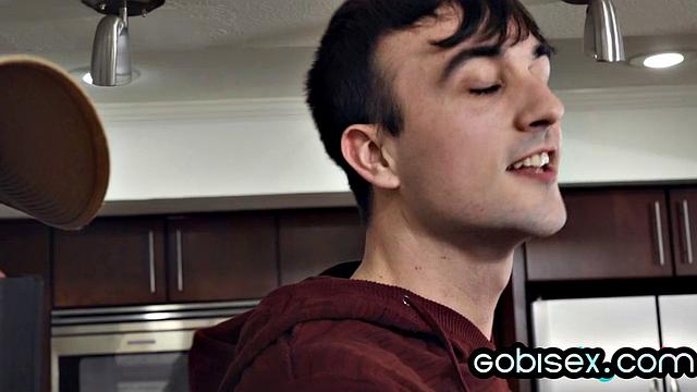 Hugetitted blonde drilled by bisex guys