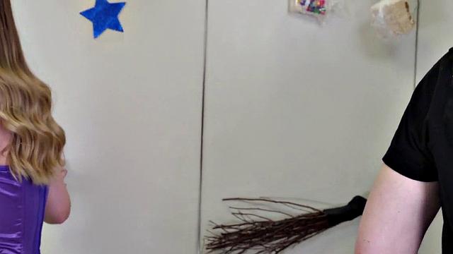 Bound ebony teen gagging on doms cock