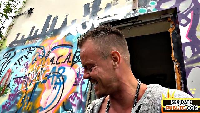 Pussy-pierced amateur ravaged outdoors