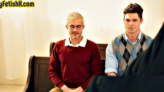 Religious jock assfisted in church chapel