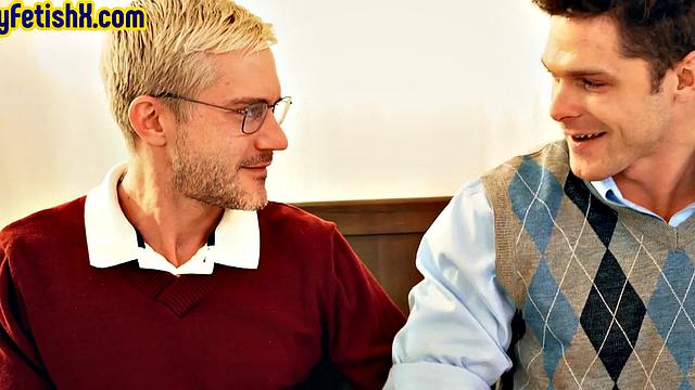 Religious jock assfisted in church chapel