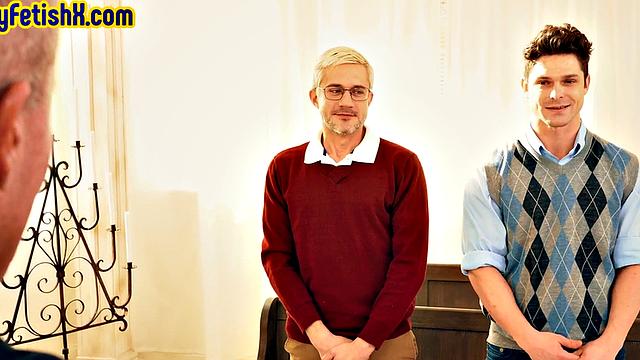 Religious jock assfisted in church chapel