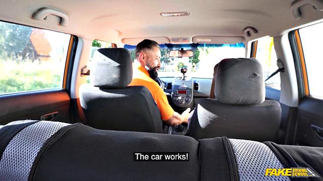 Italian Brunette Driving