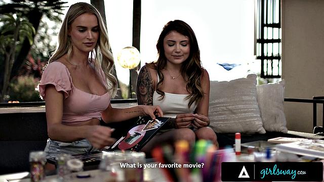 GIRLSWAY - Besties Adria Rae & Emma Hix Turn Scrapbooking Into Passionate Scissoring