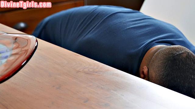 Stunning TS babes anal banged by lover