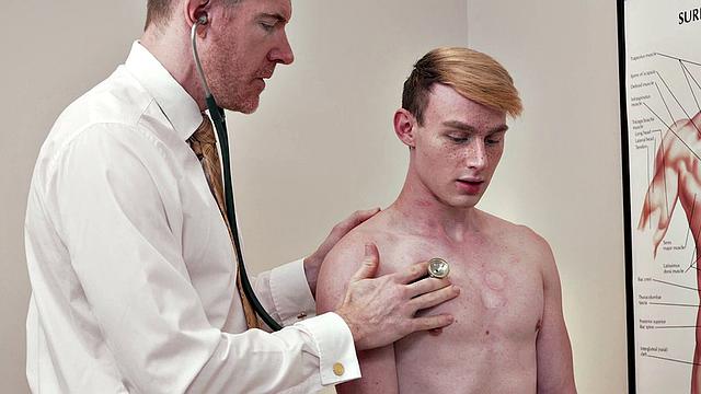 Naughty doctor inspecting patient