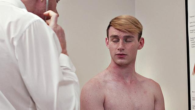 Naughty doctor inspecting patient