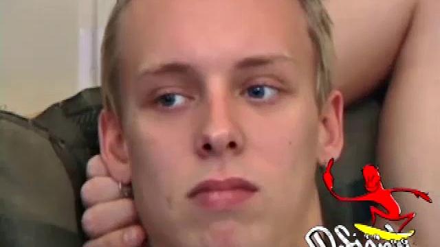 Roar lubes up a red dildo and buries it deep inside naked young ass. In total ecstasy, he slides in and out, while stroking his hard cock. Then he gets on his knees and rams his ass with it from behind.